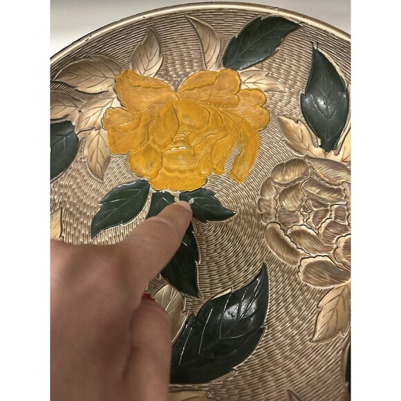 Vintage Plastic Floral Pattern Serving Bowl, Platter Nasco, Japan - Picture 6 of 9